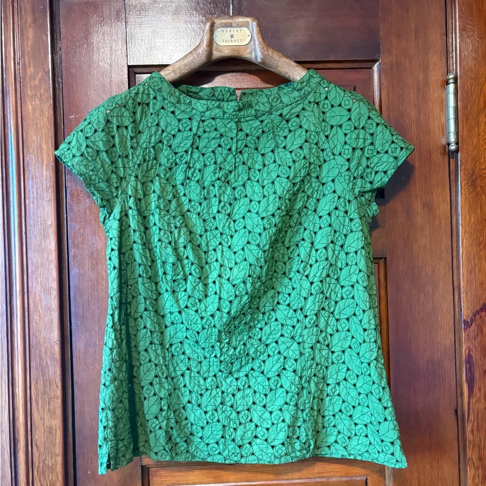 Talbots Vibrant Green Lace Blouse